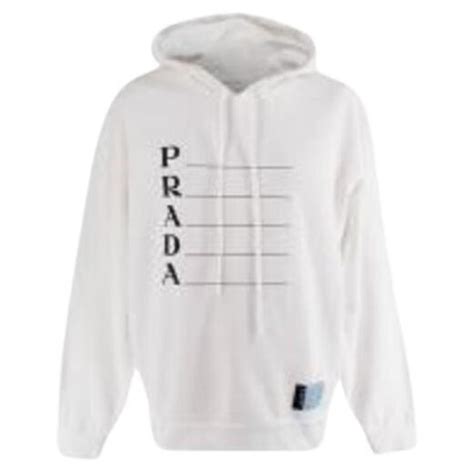 prada black and white flower over shirt|Prada white hoodie.